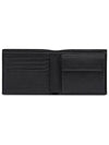 Saffiano Coin Pocket Triagle Logo Leather Wallet Black - PRADA - BALAAN 4