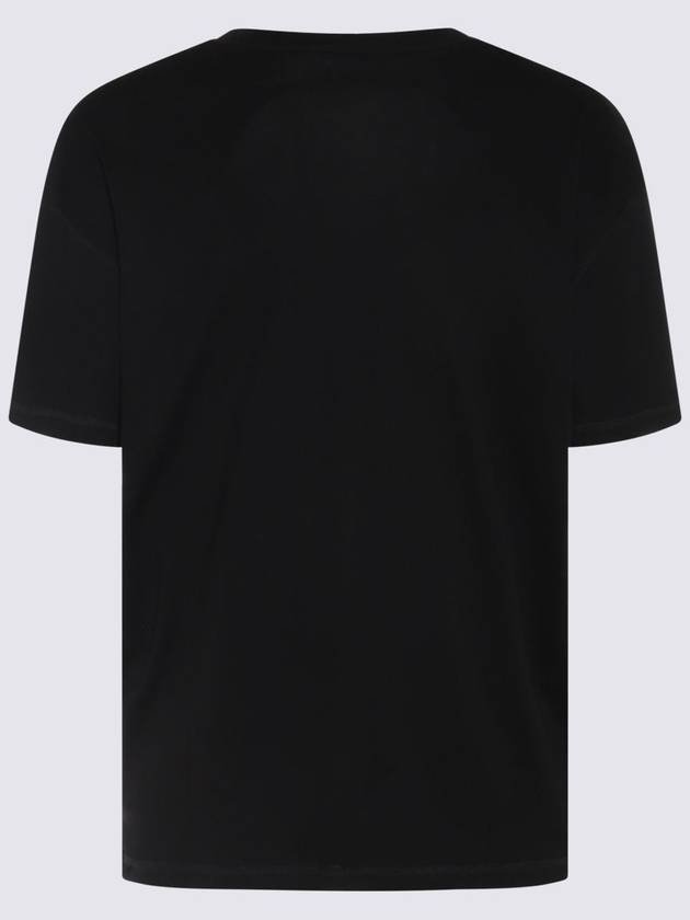 U-Neck Cotton Short Sleeve T-Shirt Black - LEMAIRE - BALAAN 3