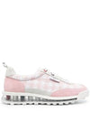 Gingham Boucle Clear Sole Tech Runner Low Top Sneakers Light Pink - THOM BROWNE - BALAAN 3