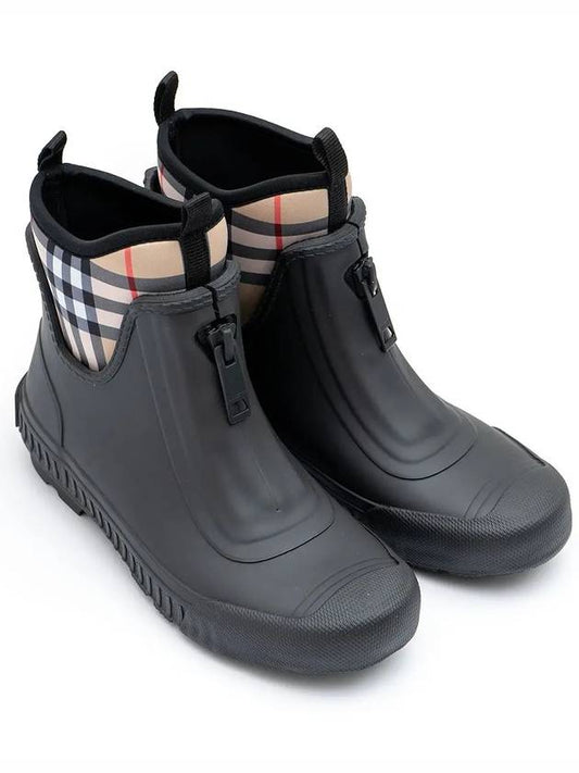 Vintage Check Neoprene Rubber Rain Boots Black Archive Beige - BURBERRY - BALAAN 2