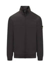 Logo Badge Zipper Comfort Fit Fleece Track Jacket Black - STONE ISLAND - BALAAN 2