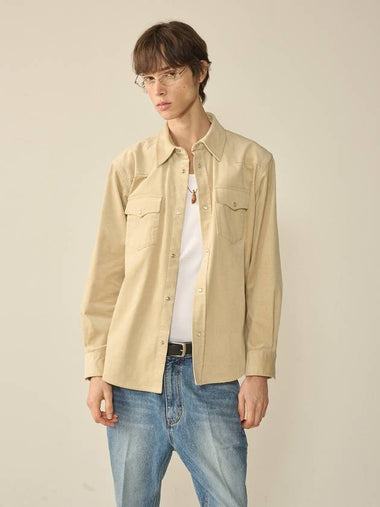 Western Corduroy Shirt Cream - KINETO - BALAAN 1