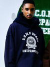 Faux Shearling Trimmed Cotton Jersey Hoodie NAVY - C.O.M.E - BALAAN 2