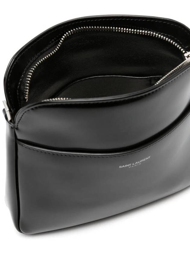 Brushed Calfskin Mini Cross Bag Black - SAINT LAURENT - BALAAN 4