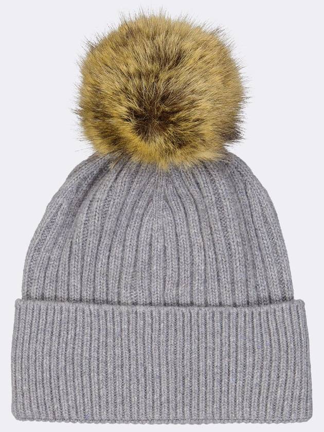 Pom Pom Cashmere Beanie Grey - MONCLER - BALAAN 3