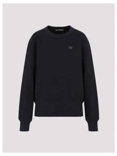 Logo Patch Regular Fit Crew Neck Sweatshirt Black - ACNE STUDIOS - BALAAN 2