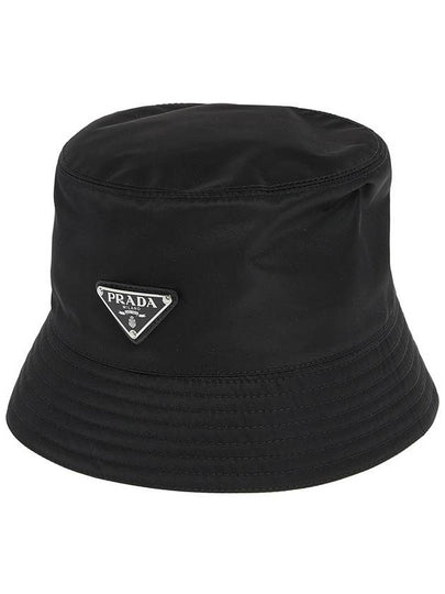 Triangle Logo Re-nylon Bucket Hat Black - PRADA - BALAAN 2