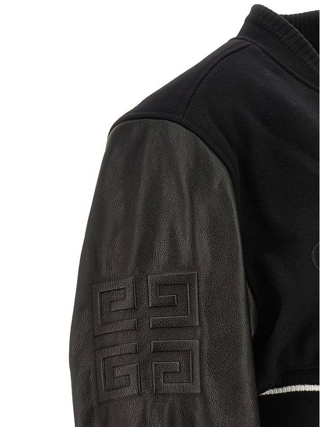 Embossed 4G Emblem Cropped Varsity Bomber Jacket Black - GIVENCHY - BALAAN 6