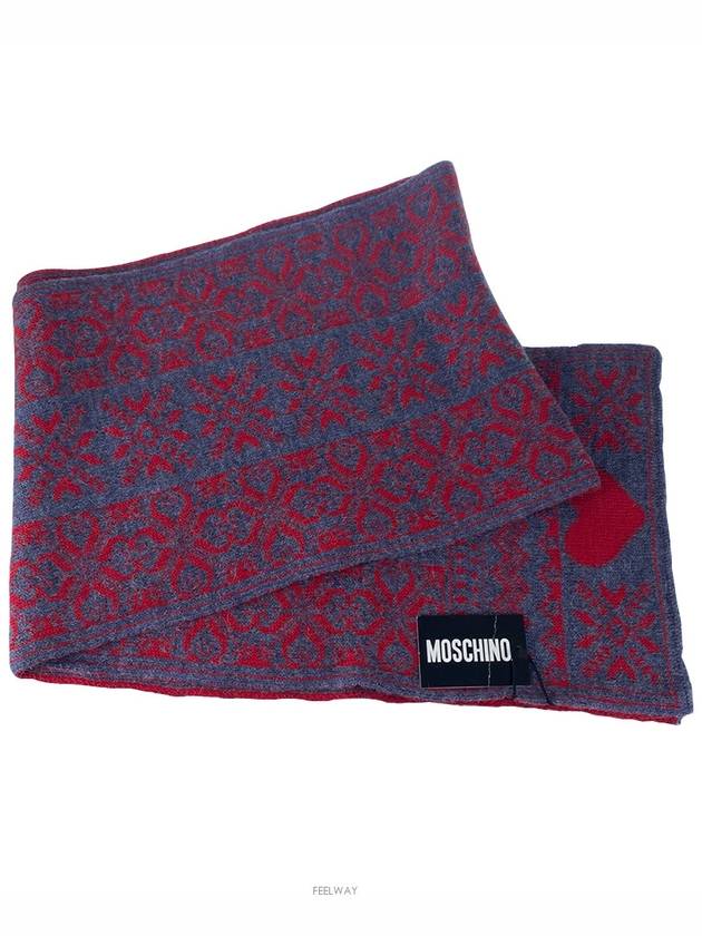 Mark Red Gray Muffler - MOSCHINO - BALAAN 2