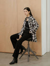 Black checked oversized shirt - YOUNESS - BALAAN 4