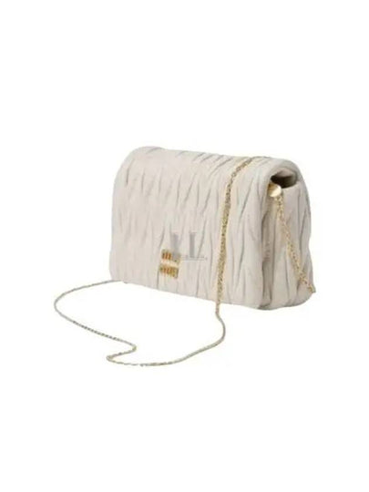 Matelasse Nappa Leather Logo Mini Bag White - MIU MIU - BALAAN 2