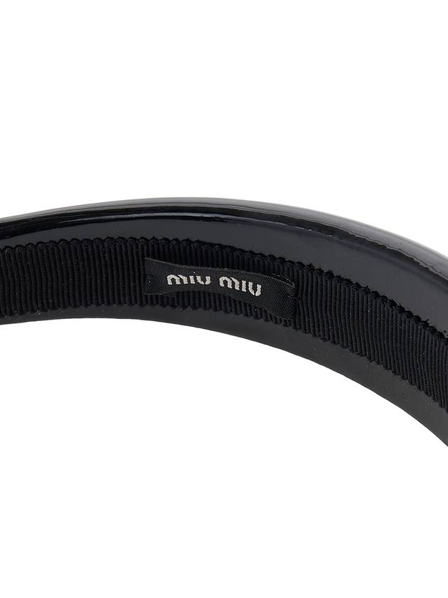 Logo Patent Leather Headband Black - MIU MIU - BALAAN 9