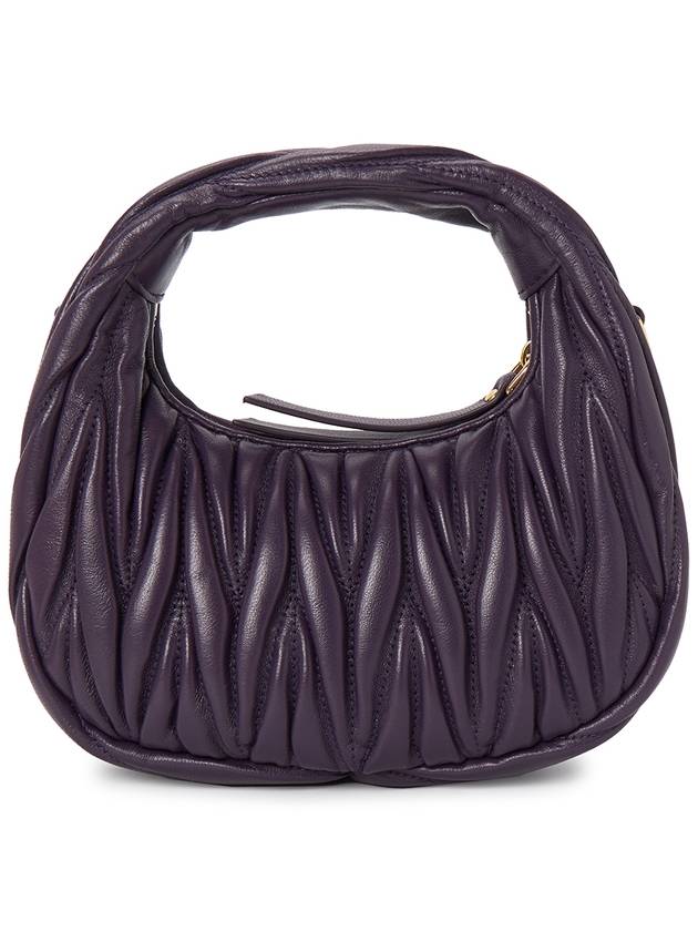 Wander Matelasse Nappa Leather Hobo Mini Bag Violet - MIU MIU - BALAAN 5