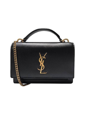 Sunset Chain Wallet Cross Bag Black - SAINT LAURENT - BALAAN 1