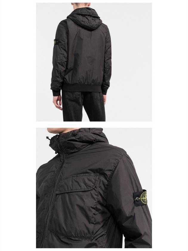 Wappen Patch Nylon Crinklips Hooded Jacket Black - STONE ISLAND - BALAAN 6