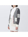 Funmix Fine 4 Bar V-neck Merino Knit Cardigan Tonal Grey - THOM BROWNE - BALAAN 5