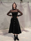 Lily Rose Corduroy Flare A-line Skirt Black - SORRY TOO MUCH LOVE - BALAAN 2