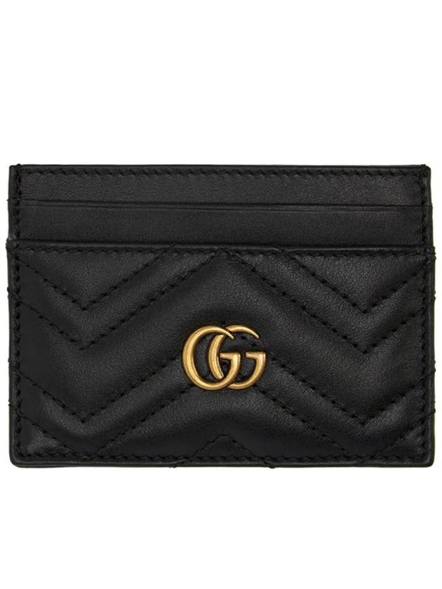 GG Marmont Matelasse 2 Tier Card Wallet Black - GUCCI - BALAAN 3