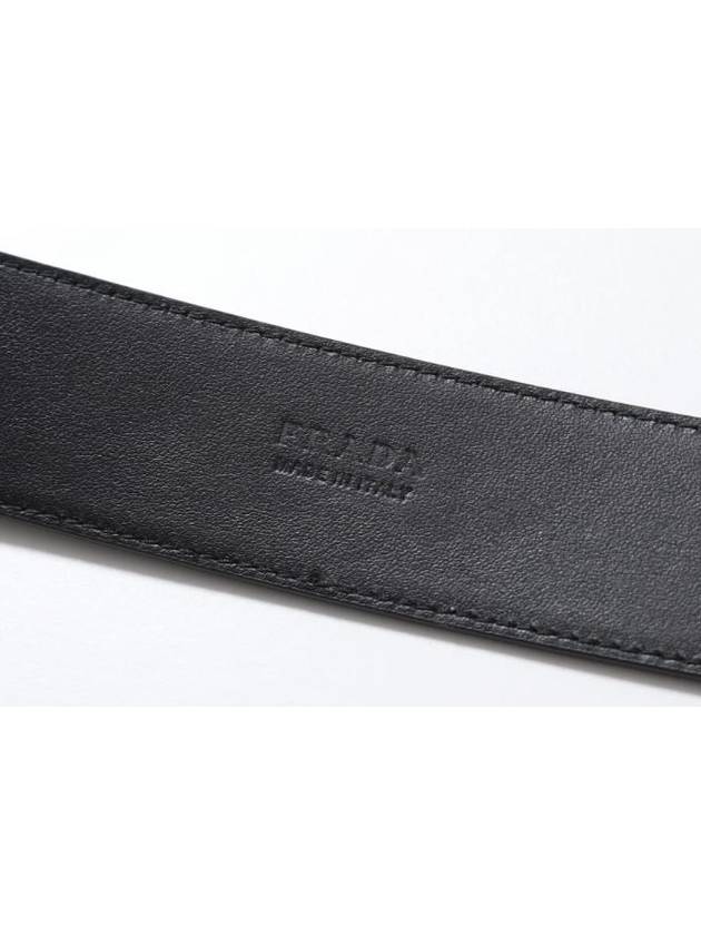 Triangular Logo Plaque City Leather Belt Black - PRADA - BALAAN 5