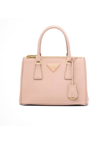 Galleria Saffiano Leather Small Tote Bag Powder Pink - PRADA - BALAAN 1