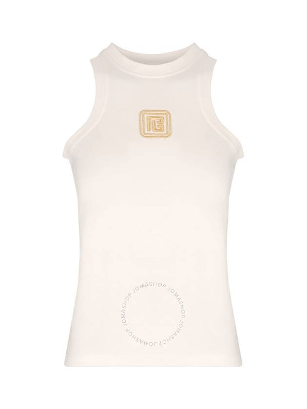 Balmain Retro Logo Embroidered Tank Top Size X Small - BALMAIN - BALAAN 1