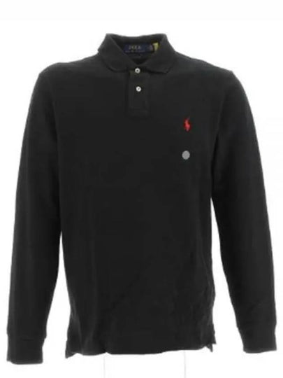 Embroidered Logo Slim Fit Polo Shirt Black - POLO RALPH LAUREN - BALAAN 2