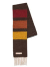 Striped Alpaca Embroidered Logo Muffler Brown - MARNI - BALAAN.