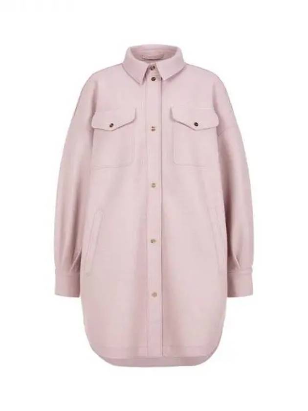 Women s Oversized Snap Button Wool Coat Pink 270007 - HERNO - BALAAN 1