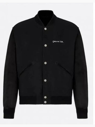 Tag Wool Blend Varsity Jacket Black - DIOR - BALAAN 2