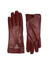 ORB Silver Logo Gloves Dark Red - VIVIENNE WESTWOOD - BALAAN 1