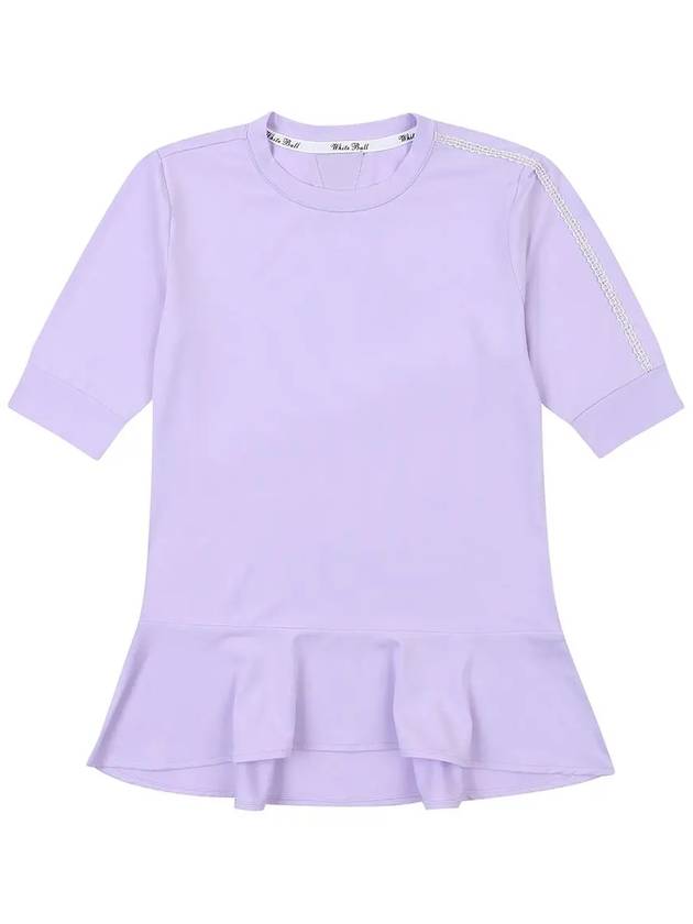 Golf Wear One Point Frill T-Shirt PURPLE - WHITEBALL - BALAAN 1