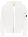 Light Fleece Zip Up Hoodie White - CP COMPANY - BALAAN 3