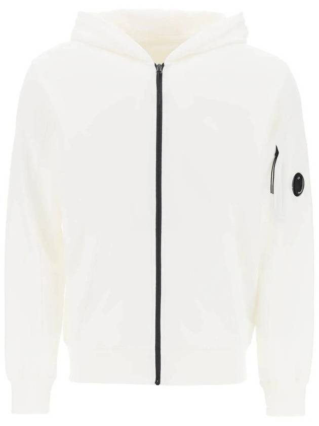 Light Fleece Zip Up Hoodie White - CP COMPANY - BALAAN 3