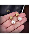 Triomphe logo pearl earrings - CELINE - BALAAN 9