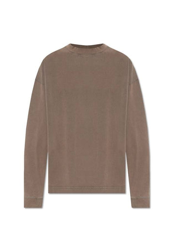 Crew Neck Long Sleeve T-Shirt Brown - ACNE STUDIOS - BALAAN 1