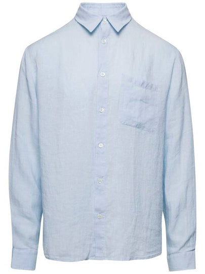 Cassel Linen Long Sleeve Shirt Light Blue - A.P.C. - BALAAN 2