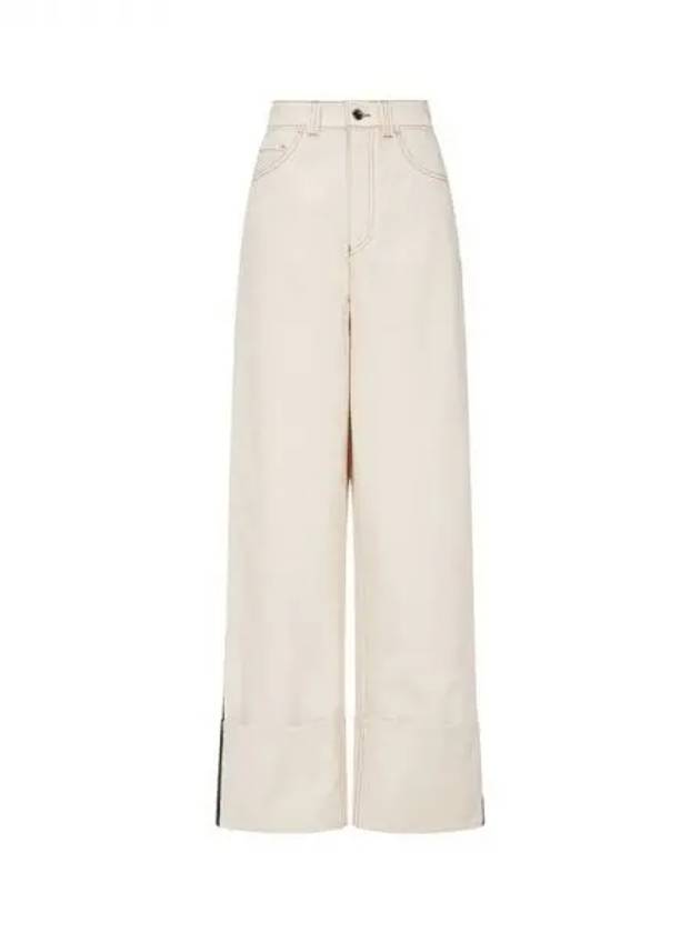 Women s Roll up Line Denim Pants Ivory 271632 - EMPORIO ARMANI - BALAAN 1