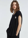 Towel V Neck Sleeveless Shirt Black - MANAVIS7 - BALAAN 3