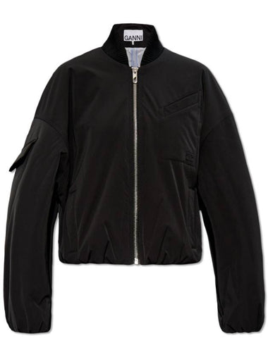 Ganni Bomber Jacket, Women's, Black - GANNI - BALAAN 1