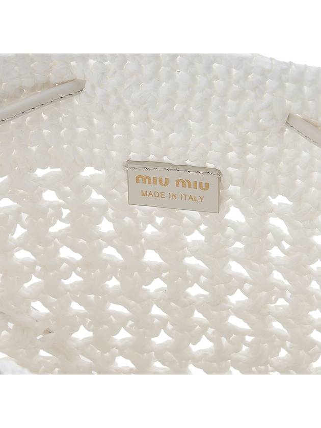 Woven Fabric Mini Bucket Bag White - MIU MIU - BALAAN 10