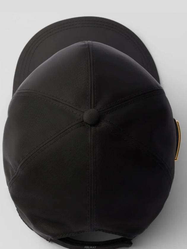 Triangle Logo Re Nylon Ball Cap Black - PRADA - BALAAN 4