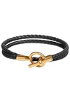 Glennan Double Tour Gold Bracelet Black - HERMES - BALAAN 2