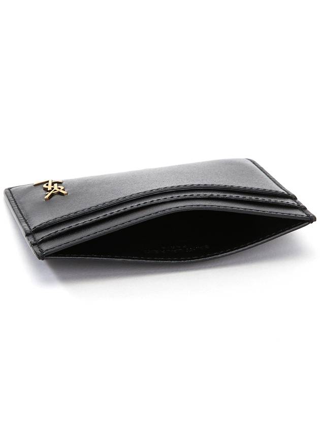 Tiny Monogram Shiny Leather Card Case Black - SAINT LAURENT - BALAAN 5