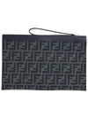 FF Medium Flat Clutch Bag Blue - FENDI - BALAAN 3