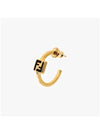 Forever Logo Earrings Gold Black - FENDI - BALAAN 4