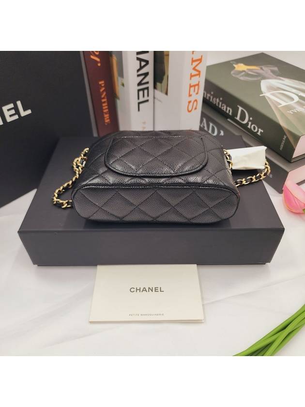 Classic Half Moon Mini Bag Caviar Pouch Cross Black AP4000 - CHANEL - BALAAN 7