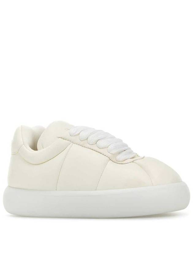 Padded Lace-up Leather Low Top Sneakers White - MARNI - BALAAN 3