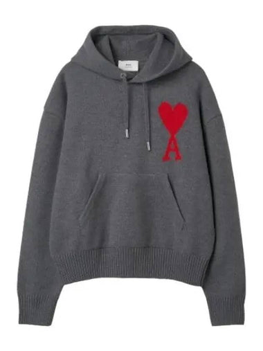 Big heart logo hood knit gray - AMI - BALAAN 1