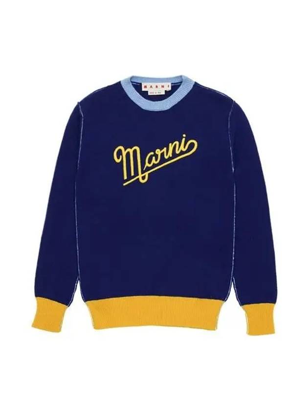 Logo Knit Top Blue - MARNI - BALAAN 2