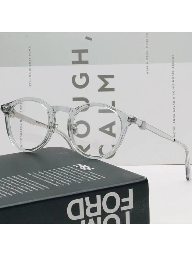 Eyewear Round Plastic Eyeglasses Grey - MONCLER - BALAAN 3